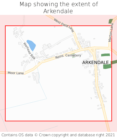 Map showing extent of Arkendale as bounding box