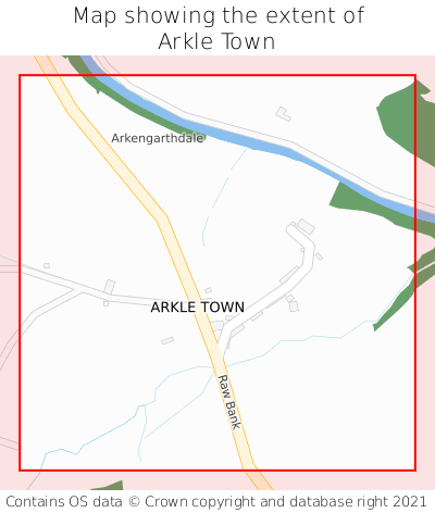 Map showing extent of Arkle Town as bounding box