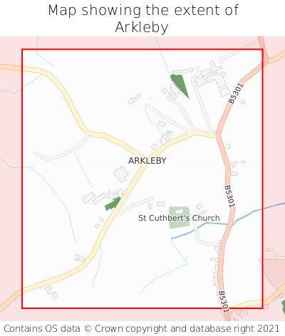 Map showing extent of Arkleby as bounding box