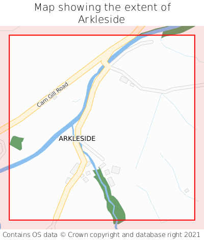 Map showing extent of Arkleside as bounding box