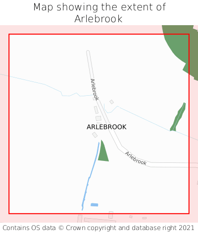Map showing extent of Arlebrook as bounding box