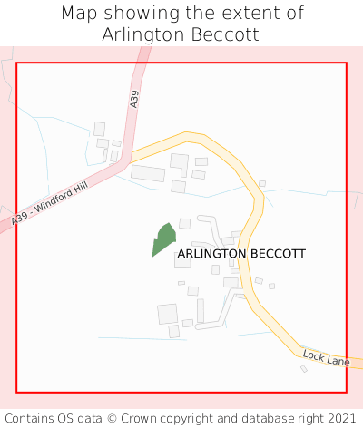 Map showing extent of Arlington Beccott as bounding box