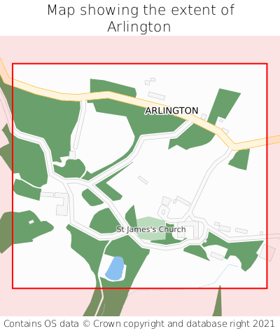 Map showing extent of Arlington as bounding box