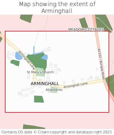 Map showing extent of Arminghall as bounding box