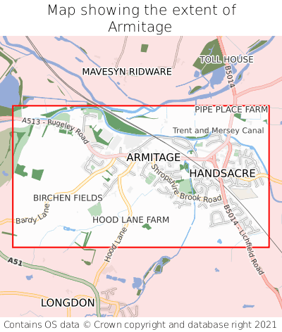 Map showing extent of Armitage as bounding box
