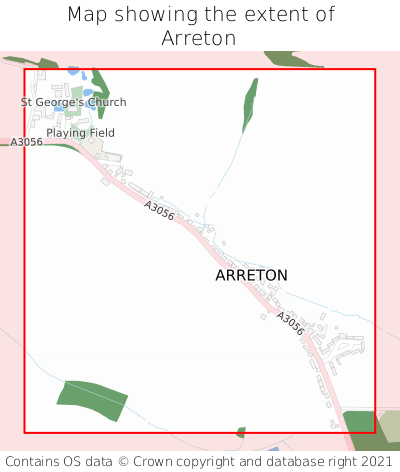 Map showing extent of Arreton as bounding box