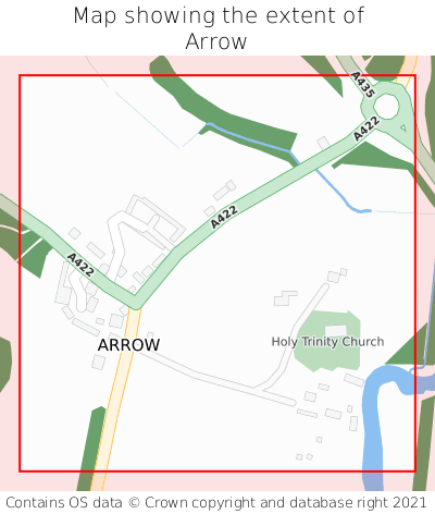 Map showing extent of Arrow as bounding box