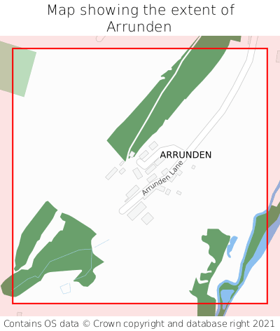 Map showing extent of Arrunden as bounding box
