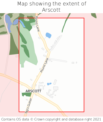 Map showing extent of Arscott as bounding box