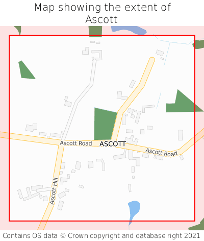 Map showing extent of Ascott as bounding box