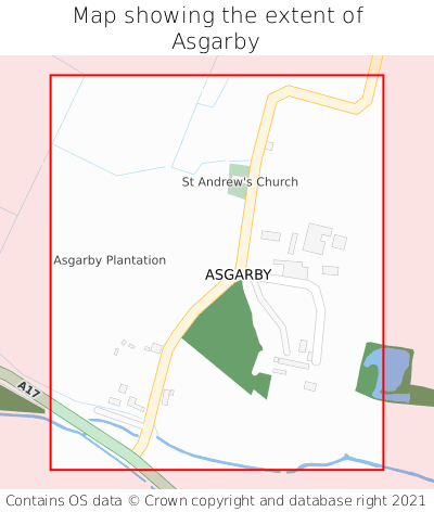 Map showing extent of Asgarby as bounding box