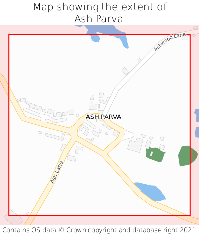 Map showing extent of Ash Parva as bounding box