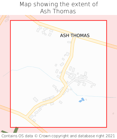 Map showing extent of Ash Thomas as bounding box