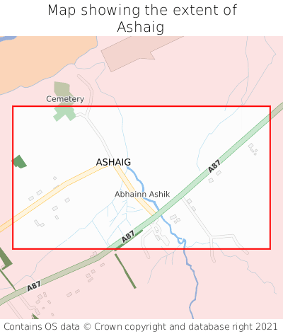 Map showing extent of Ashaig as bounding box