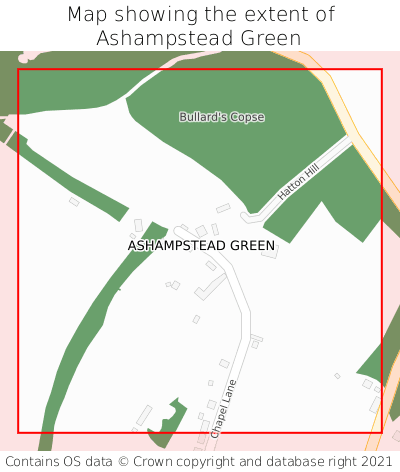 Map showing extent of Ashampstead Green as bounding box