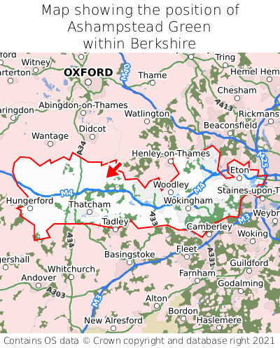 Map showing location of Ashampstead Green within Berkshire