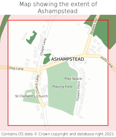 Map showing extent of Ashampstead as bounding box