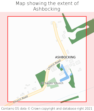 Map showing extent of Ashbocking as bounding box