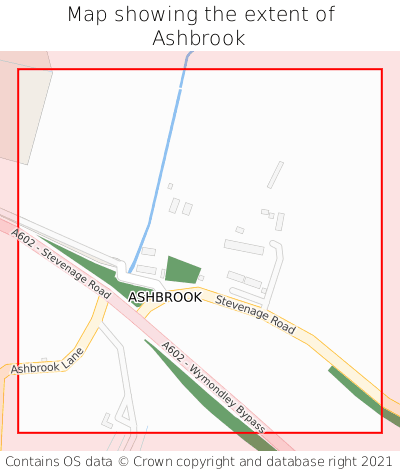Map showing extent of Ashbrook as bounding box