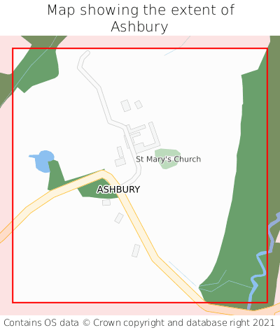 Map showing extent of Ashbury as bounding box