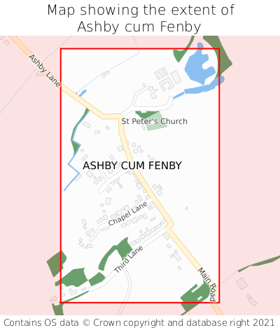 Map showing extent of Ashby cum Fenby as bounding box