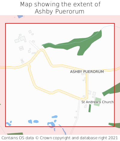 Map showing extent of Ashby Puerorum as bounding box