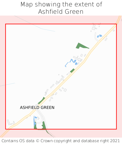 Map showing extent of Ashfield Green as bounding box