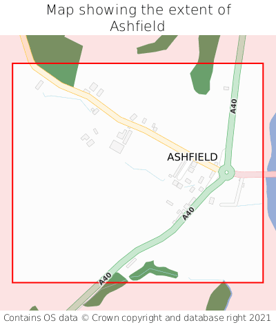 Map showing extent of Ashfield as bounding box