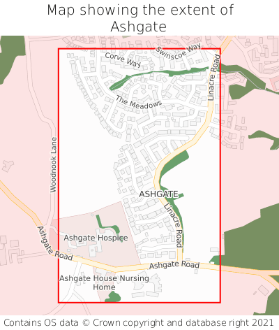 Map showing extent of Ashgate as bounding box