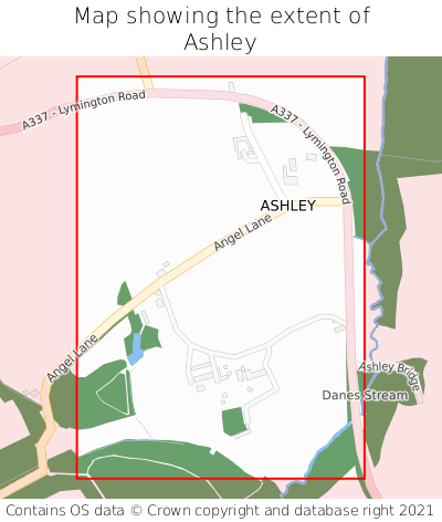 Map showing extent of Ashley as bounding box