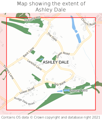 Map showing extent of Ashley Dale as bounding box