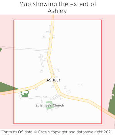 Map showing extent of Ashley as bounding box