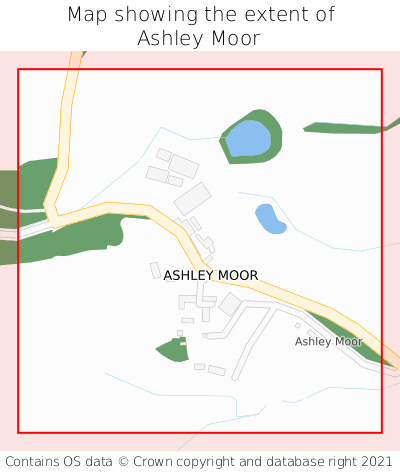 Map showing extent of Ashley Moor as bounding box
