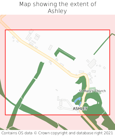 Map showing extent of Ashley as bounding box