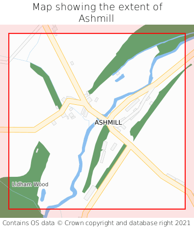 Map showing extent of Ashmill as bounding box