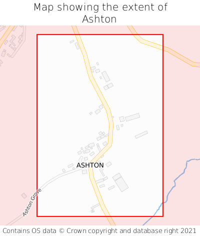 Map showing extent of Ashton as bounding box