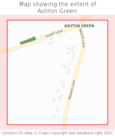 Map showing extent of Ashton Green as bounding box