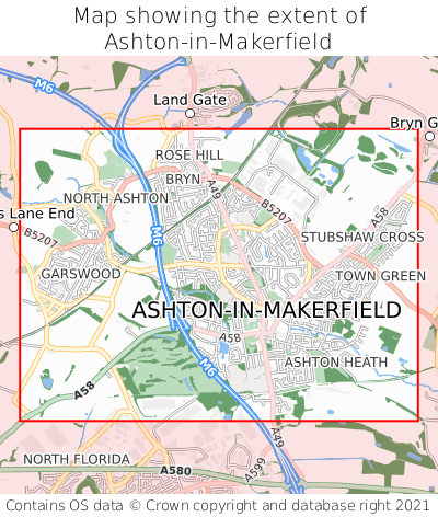 Map showing extent of Ashton-in-Makerfield as bounding box