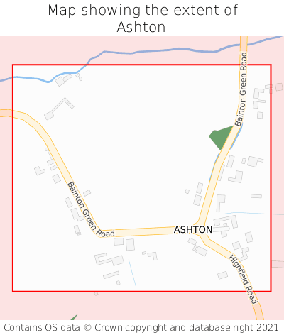 Map showing extent of Ashton as bounding box