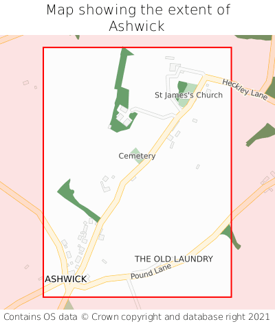 Map showing extent of Ashwick as bounding box