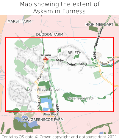 Map showing extent of Askam in Furness as bounding box