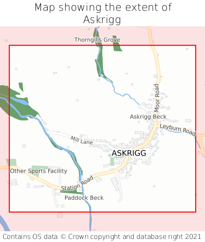 Map showing extent of Askrigg as bounding box