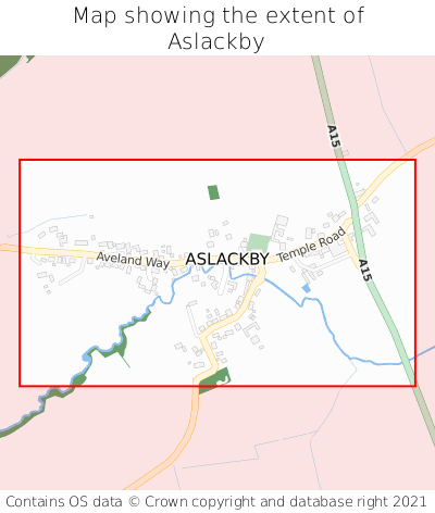 Map showing extent of Aslackby as bounding box