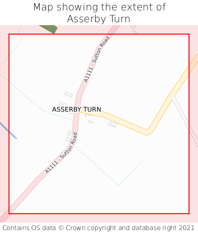 Map showing extent of Asserby Turn as bounding box