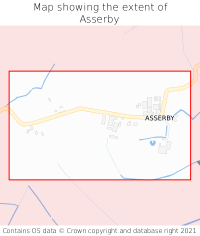 Map showing extent of Asserby as bounding box