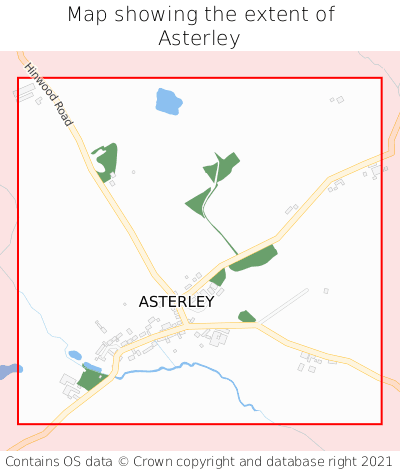 Map showing extent of Asterley as bounding box