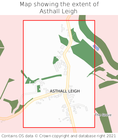 Map showing extent of Asthall Leigh as bounding box