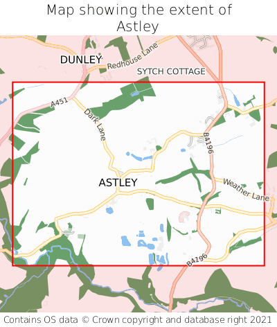 Map showing extent of Astley as bounding box