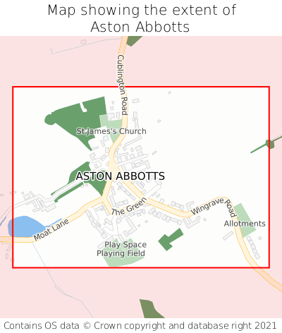 Map showing extent of Aston Abbotts as bounding box