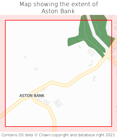 Map showing extent of Aston Bank as bounding box